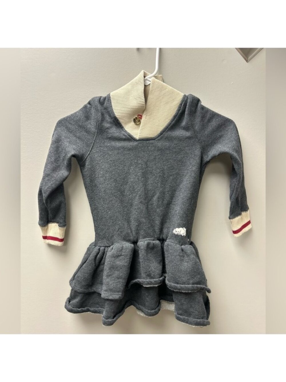 Roots Girls Grey and‎ Cream Sweater Dress